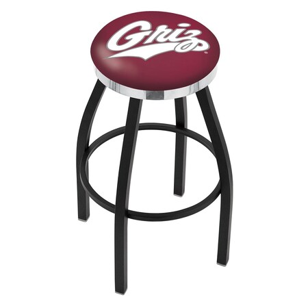 30 Blk Wrinkle Montana Swivel Bar Stool,Chrome Ring